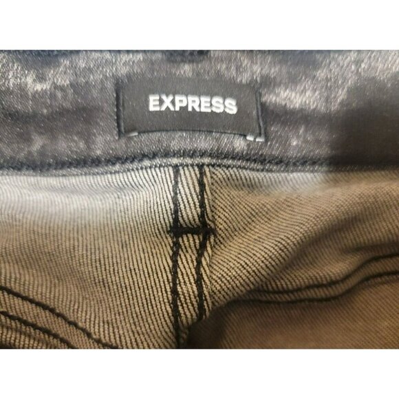Express 8R Buttonfly Skinny High Rise Blackwash Jeans 28x28 Y2K Punk Grunge Rock - Picture 5 of 7